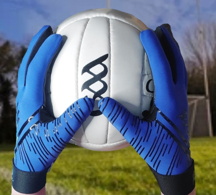 Rise Sports Blue Strapless Gaelic Gloves